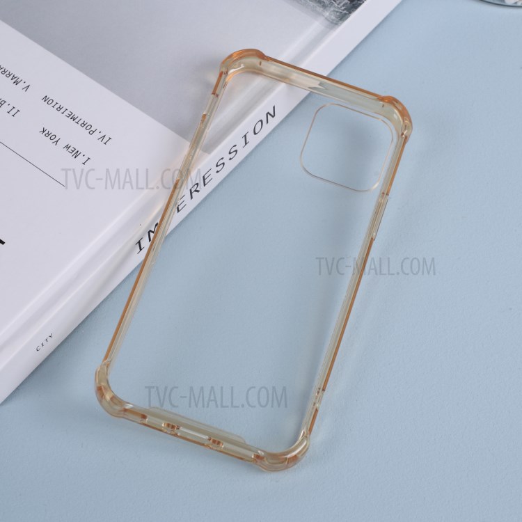 Drop-proof Clear Acrylic Back + TPU Edge Hybrid Cover for iPhone 12 mini - Gold-5