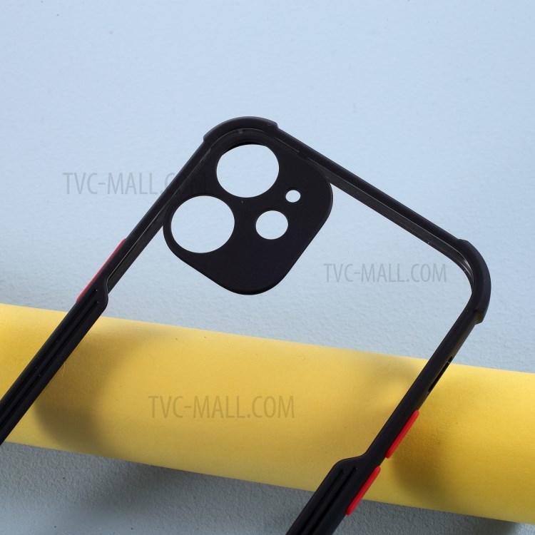 Bi-color Acrylic + TPU Hybrid Shockproof Cover for iPhone 12 mini - Black-2