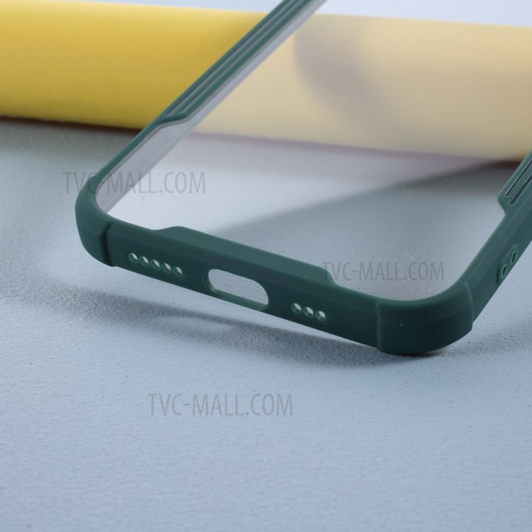 Cassa Del Telefono Bi-colore TPU + Acrilico Anti-goccia Per L'iphone 12 Pro / 12 Max 6,1 Pollici - Verde Nerastro-4