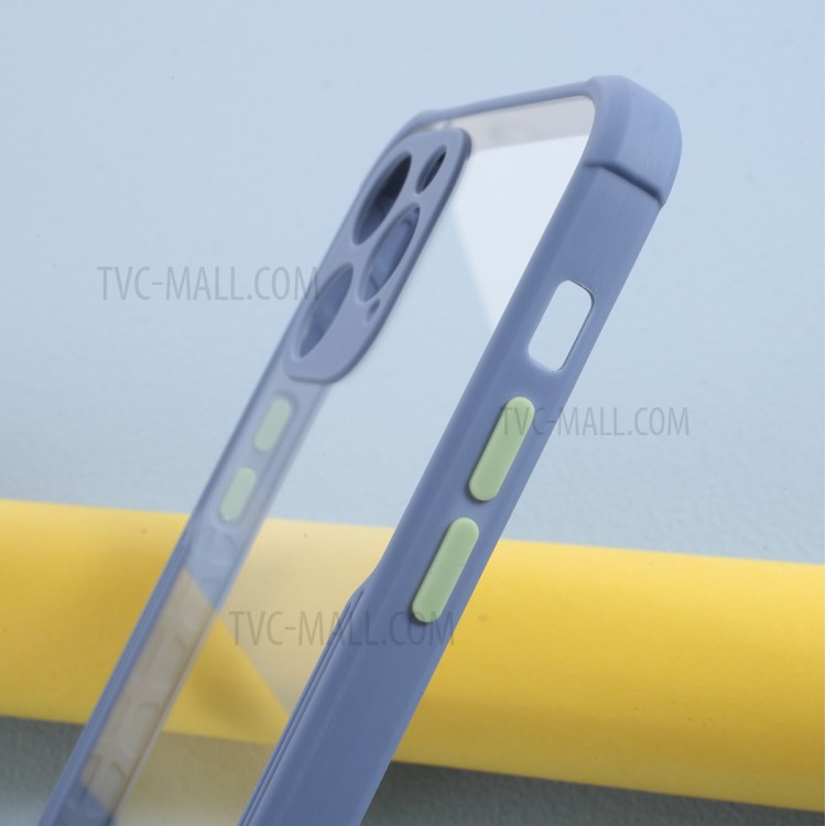 Bi-color TPU + Acrylic Anti-drop Phone Case for iPhone 12 Pro/12 - Blue-4