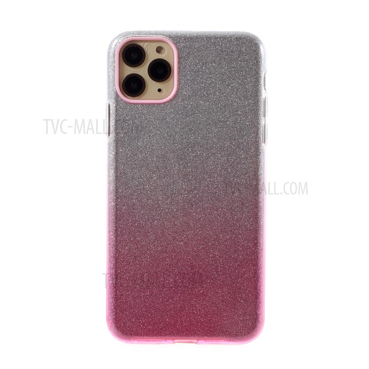 Gradient Color Glittery Powder Paper PC+TPU Mobile Phone Cover for iPhone 11 Pro 5.8 inch - Pink-1