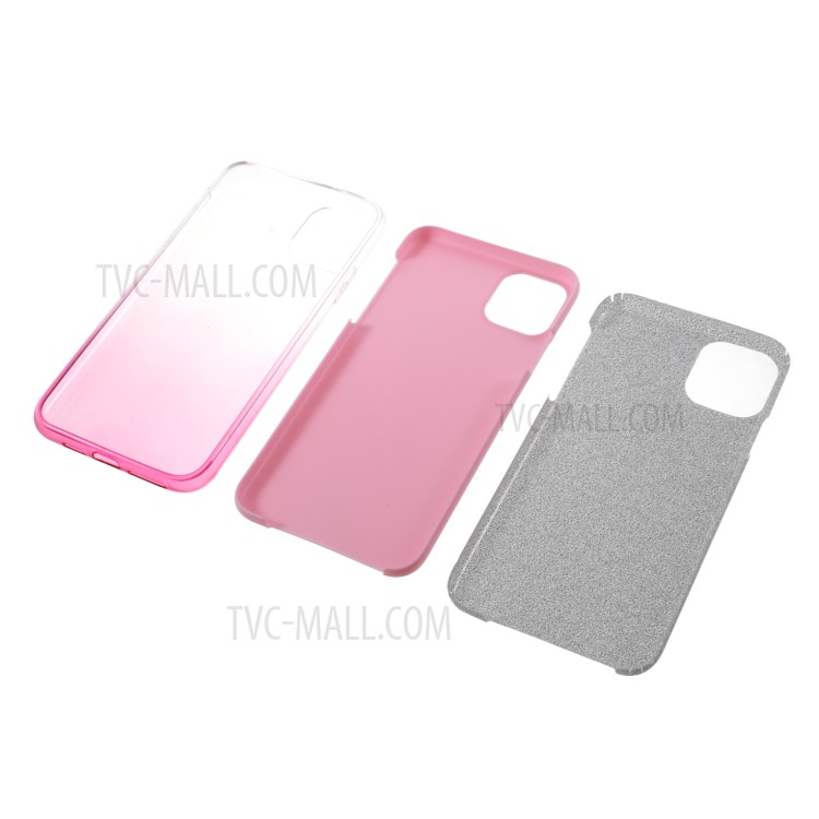 Gradient Color Glittery Powder Paper PC+TPU Mobile Phone Cover for iPhone 11 Pro 5.8 inch - Pink-3