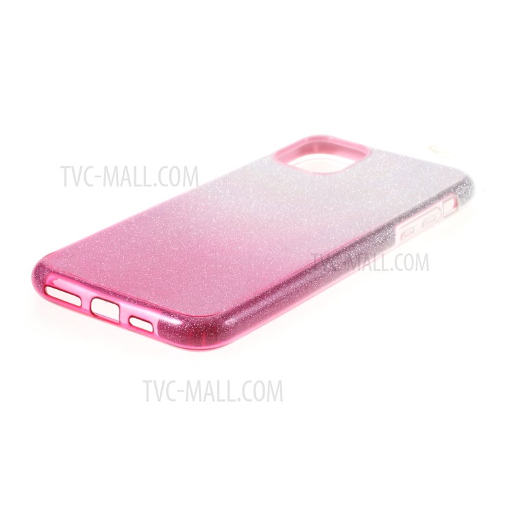 Gradient Color Glittery Powder Paper PC+TPU Mobile Phone Cover for iPhone 11 Pro 5.8 inch - Pink-4