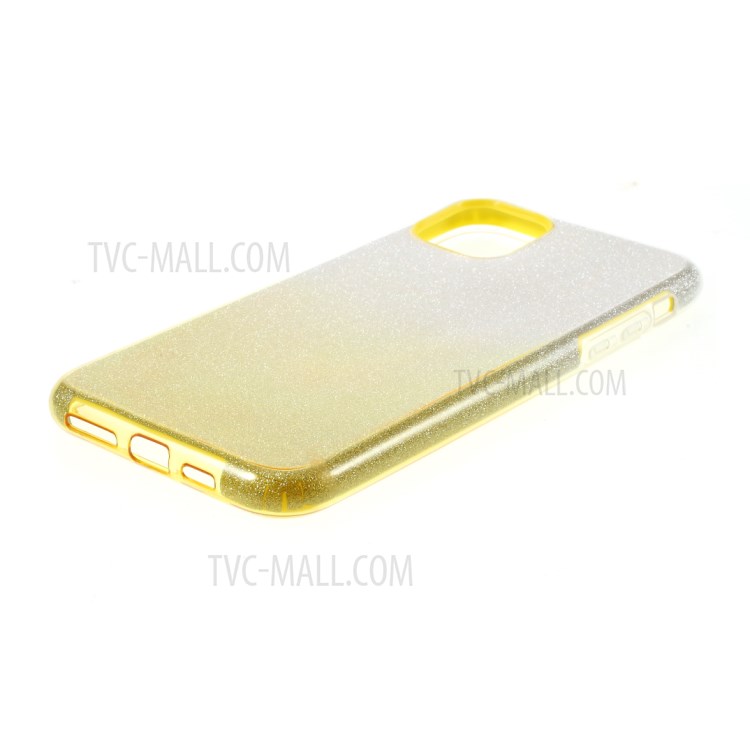 Gradient Color Glittery Powder Paper PC+TPU Hybrid Case for iPhone 11 Pro Max 6.5 inch - Yellow-4