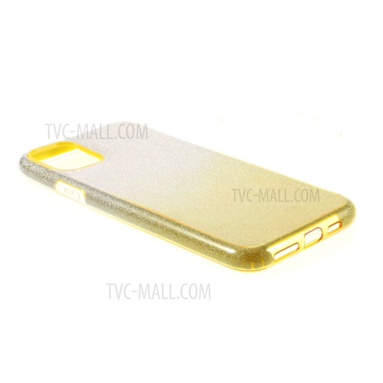 Gradient Color Glittery Powder Paper PC+TPU Hybrid Case for iPhone 11 Pro Max 6.5 inch - Yellow-5