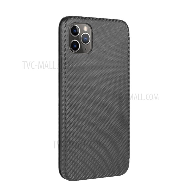 Carbon Fiber Auto-absorbed Leather Mobile Phone Case for iPhone 12 Pro Max 6.7 inch - Black-7