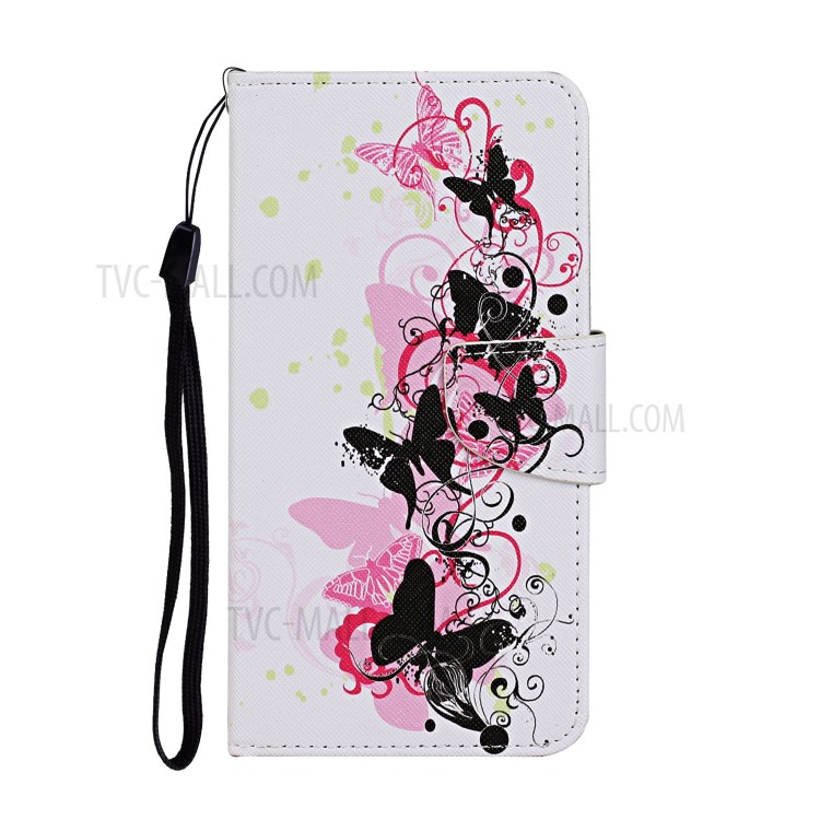 Pattern Printing Case PU Leather Wallet Shell with Stand for iPhone 12 mini - Butterflies-1