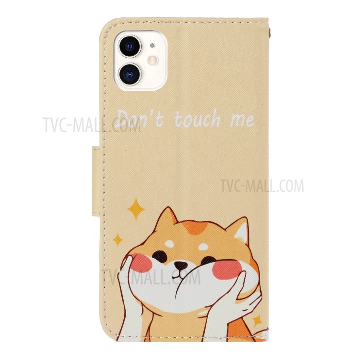 Pattern Printing Stand Leather Shell for iPhone 12 Pro/12 - Don't Touch Me-2