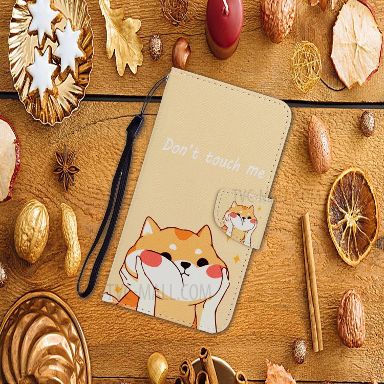 Pattern Printing Stand Leather Shell for iPhone 12 Pro/12 - Don't Touch Me-5