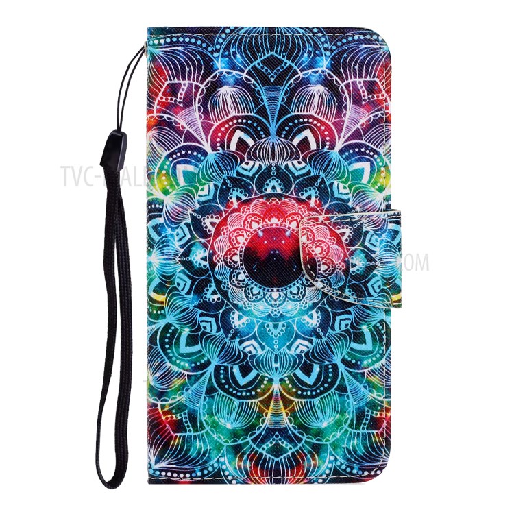 Pattern Printing Wallet Stand Leather Case for iPhone 12 Pro Max 6.7 inch - Mandala Flower-1