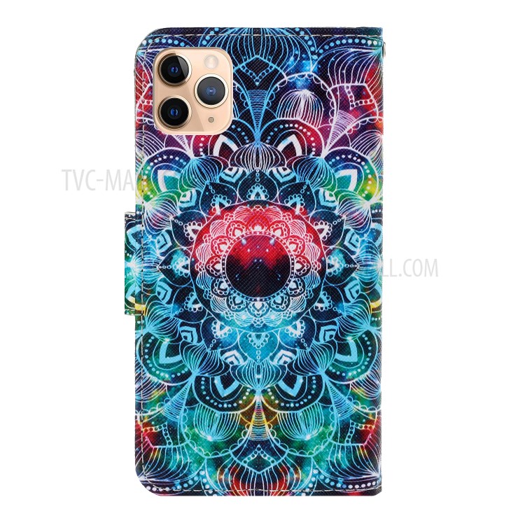 Pattern Printing Wallet Stand Leather Case for iPhone 12 Pro Max 6.7 inch - Mandala Flower-2