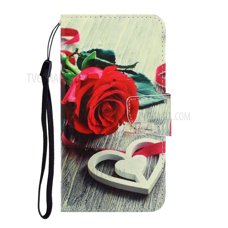 Pattern Printing Wallet Stand Leather Case for iPhone 12 Pro Max 6.7 inch - Rose-1