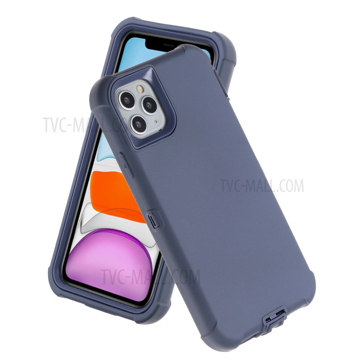 Liquid Silicone Phone Back Case for iPhone 11 Pro Max 6.5-inch - Dark Blue-1