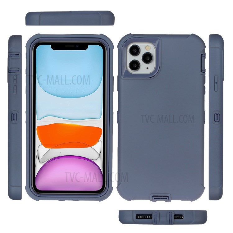 Liquid Silicone Phone Back Case for iPhone 11 Pro Max 6.5-inch - Dark Blue-2