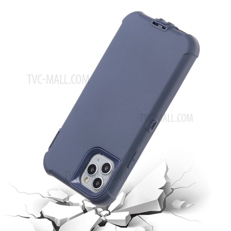 Liquid Silicone Phone Back Case for iPhone 11 Pro Max 6.5-inch - Dark Blue-3