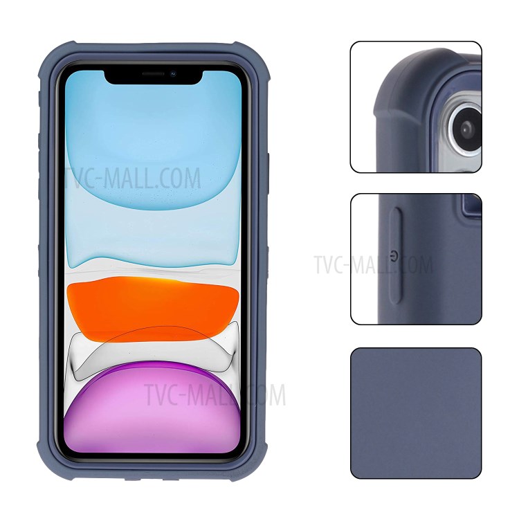 Liquid Silicone Phone Back Case for iPhone 11 Pro Max 6.5-inch - Dark Blue-5