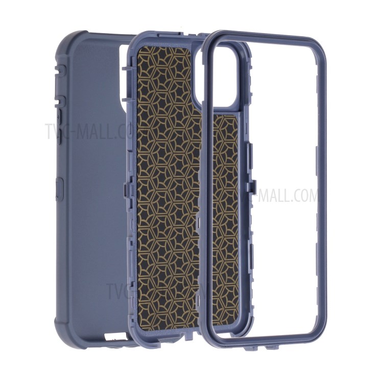 Liquid Silicone Phone Back Case for iPhone 11 Pro Max 6.5-inch - Dark Blue-6
