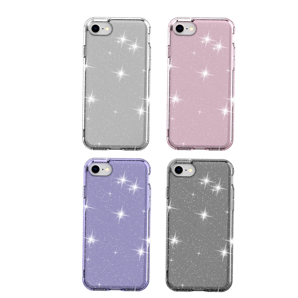 Glittery Powder TPU Phone Case Covering for iPhone SE (2nd Generation) - Pink-6