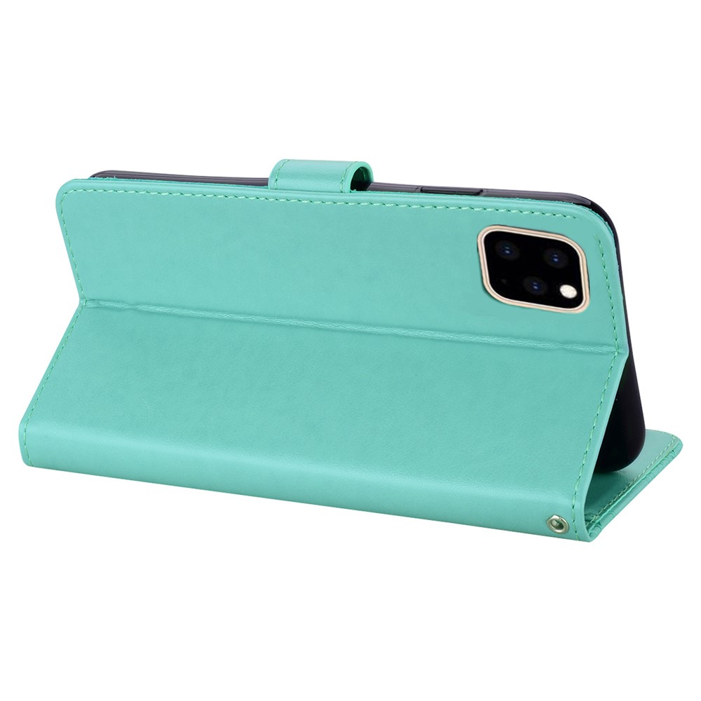 Copertura Del Telefono Del Cuoio Decorazioni Di Strass Gufo Impronta Per IPhone 12 Max / 12 Pro 6.1 Pollici - Verde-4
