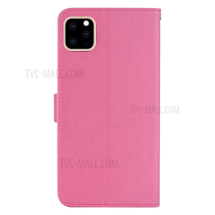 Owl Imprint Rhinestone Decor Leather Phone Shell for iPhone 12 mini - Pink-3