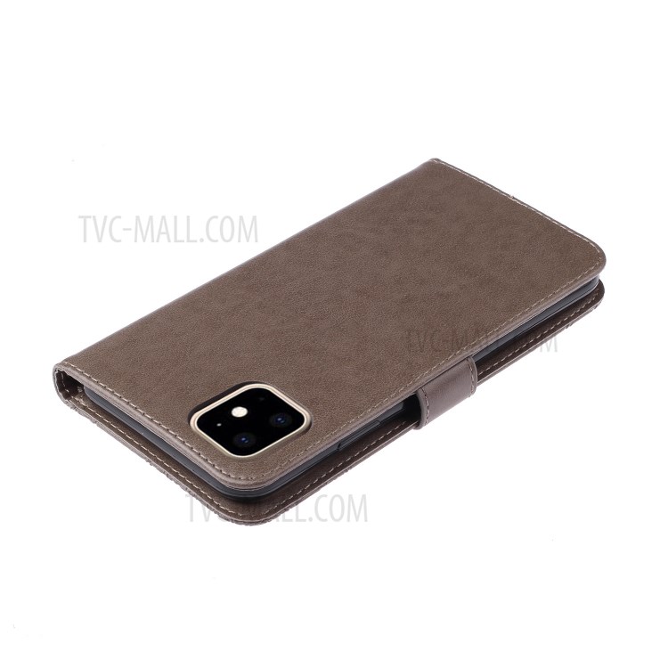 Owl Imprint Rhinestone Decor Leather Phone Shell for iPhone 12 mini - Brown-7