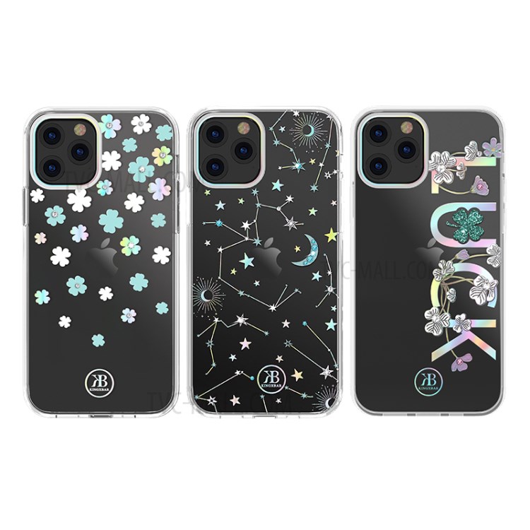 KINGXBAR Slightly Sweet Series for iPhone 12 Pro Max 6.7 inch Authorized Swarovski Crystal IMD Laser PC TPU Hybrid Case - Little Stars-3