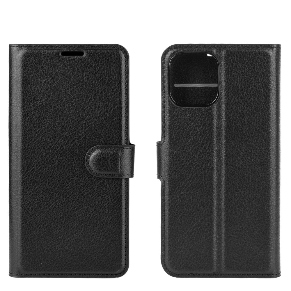 Litchi Texture Leather Wallet Shell Stand Phone Case for iPhone 12 Pro Max 6.7 inch - Black-2