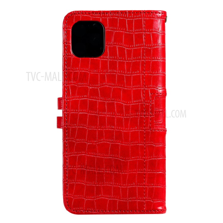 Crocodile Skin PU Leather Wallet Phone Case for iPhone 12 Pro Max 6.7-inch - Red-3