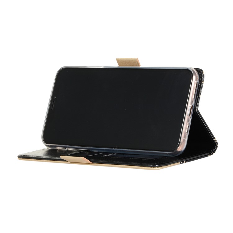 Lace Flower Pattern Zipper Pocket Leather Wallet Phone Case for iPhone 12 Pro/12 - Black-5