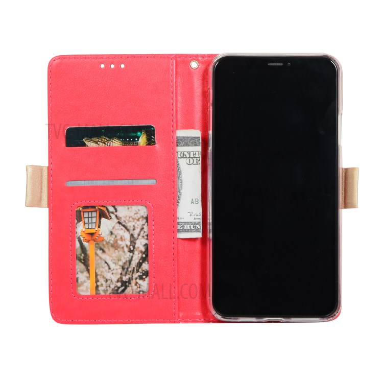 Lace Flower Pattern Zipper Pocket Leather Wallet Phone Shell for iPhone 12 mini - Rose-4