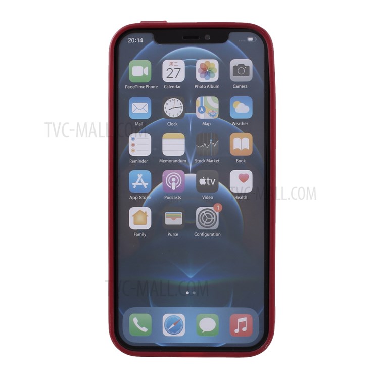 Hand Strap Kickstand Matte TPU Protective Shell for iPhone 12 Pro Max 6.7 inch - Red-3