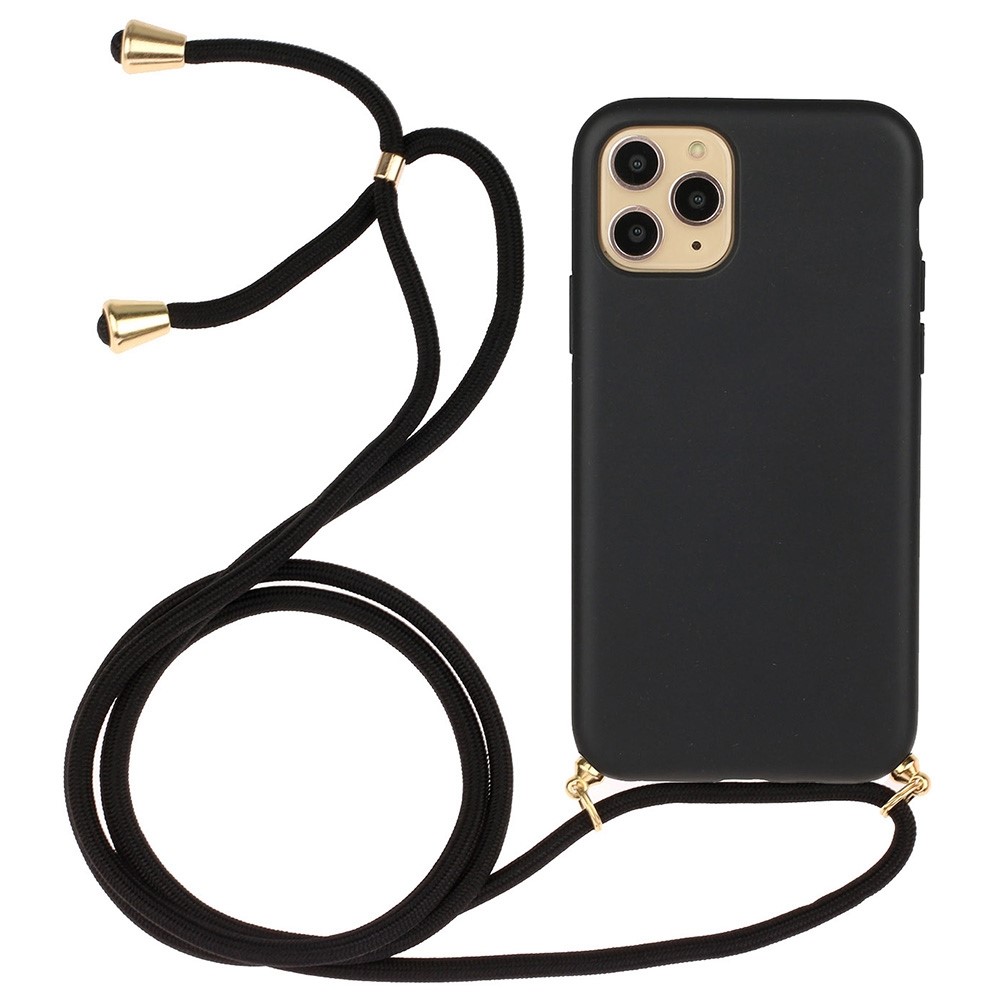 Soft TPU Phone Cover with Multi-function Strap for iPhone 12 Pro Max 6.7 inch - Black-1