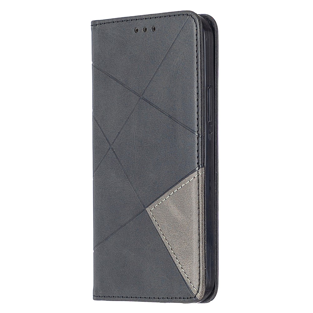 Geometric Pattern Leather Stand Case with Card Slots for iPhone 12 Pro / iPhone 12 Max 6.1-inch - Black-2