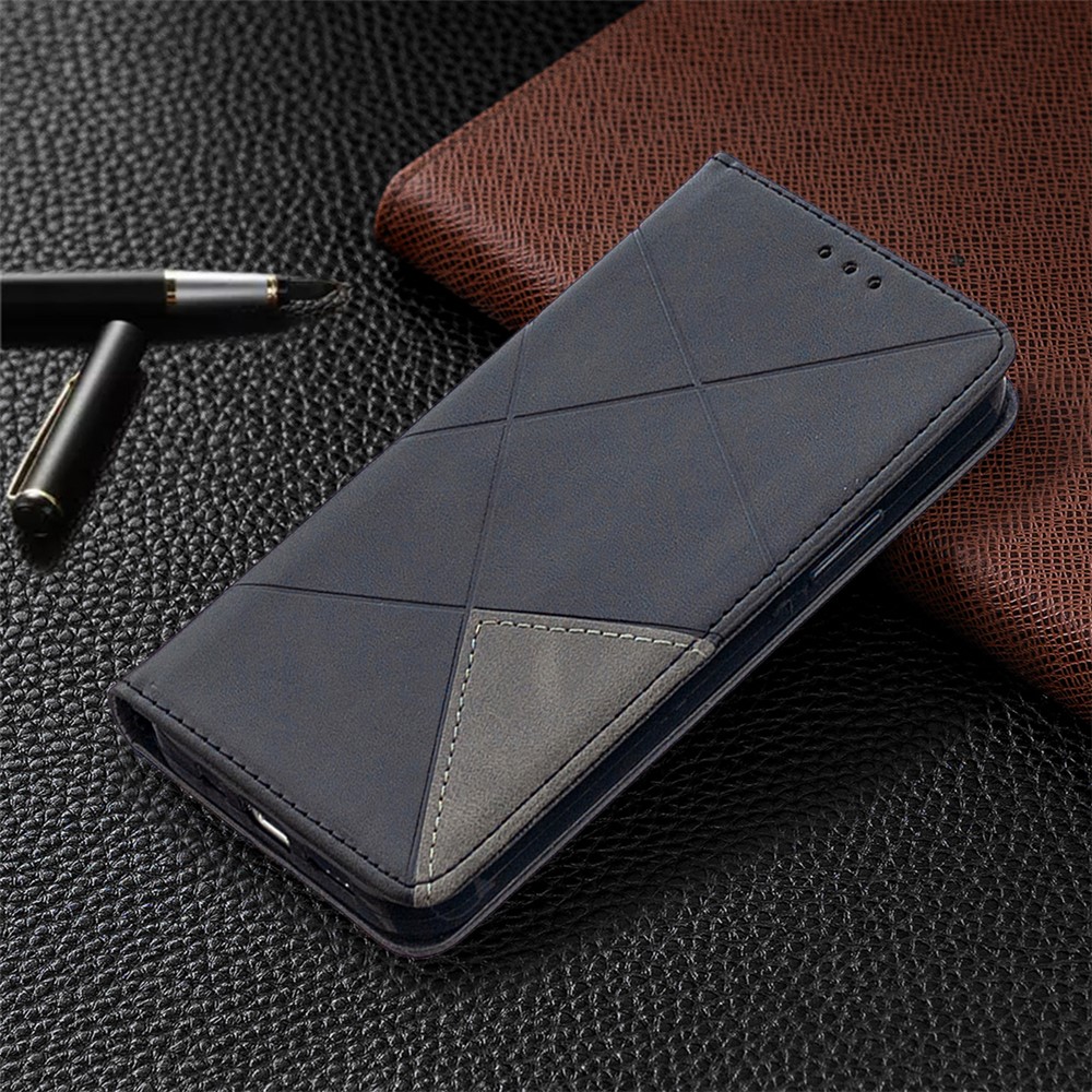 Geometric Pattern Leather Stand Case with Card Slots for iPhone 12 Pro / 12 - Black-8