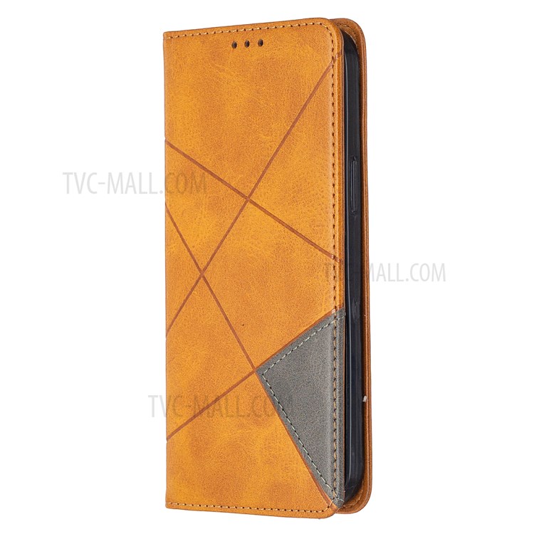 Geometric Pattern Leather Stand Case with Card Slots for iPhone 12 Pro Max 6.7-inch - Brown-2