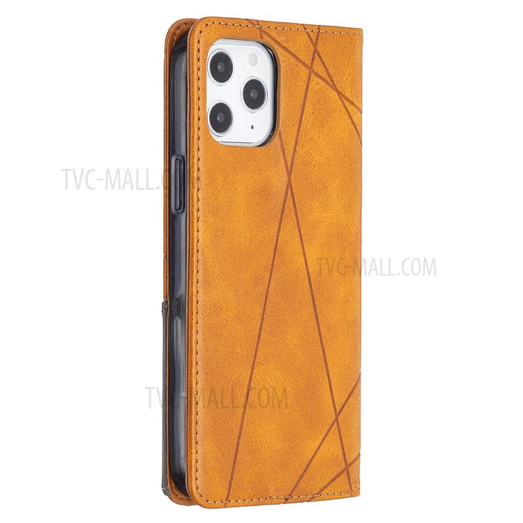Geometric Pattern Leather Stand Case with Card Slots for iPhone 12 Pro Max 6.7-inch - Brown-3
