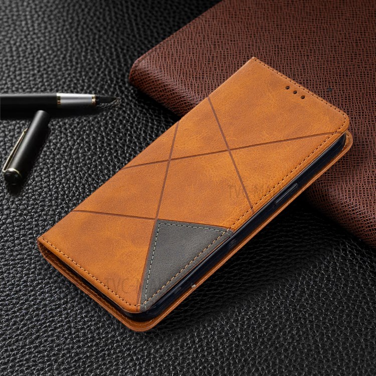 Geometric Pattern Leather Stand Case with Card Slots for iPhone 12 Pro Max 6.7-inch - Brown-8