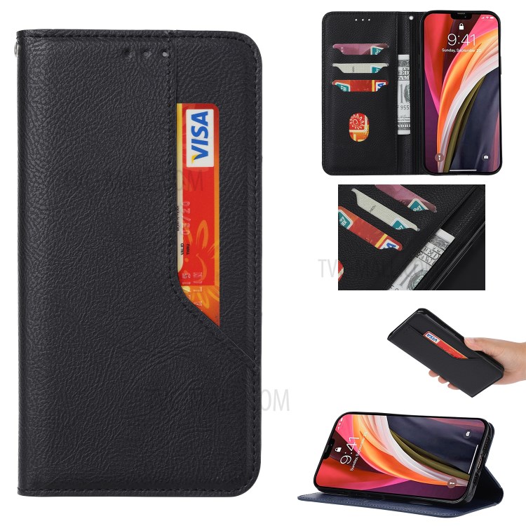 Auto-absorbed Leather Wallet Stand Phone Case for iPhone 6/7/8 4.7-inch - Black-1