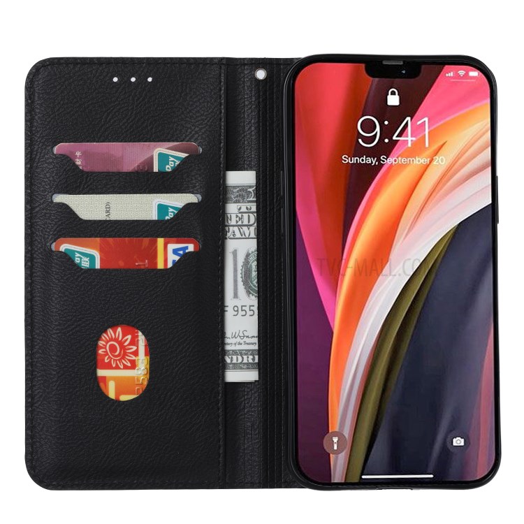 Auto-absorbed Leather Wallet Stand Phone Case for iPhone 6/7/8 4.7-inch - Black-4