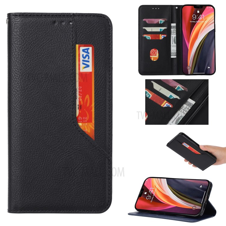 Auto-absorbed Leather Wallet Stand Phone Case for iPhone 11 Pro-5.8 inch - Green-1