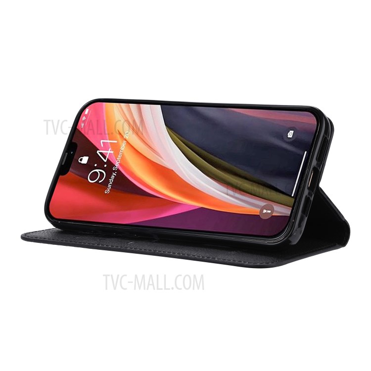 Auto-absorbed Leather Wallet Stand Phone Case for iPhone 11 Pro-5.8 inch - Green-6