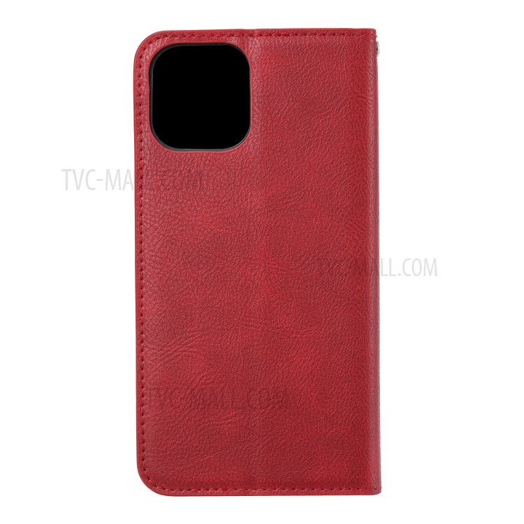 Auto-absorbed Leather Wallet Stand Phone Case for iPhone 11 6.1-inch - Red-2