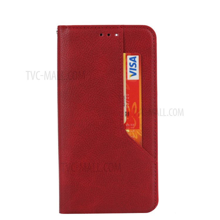 Auto-absorbed Leather Wallet Stand Phone Case for iPhone 11 6.1-inch - Red-3