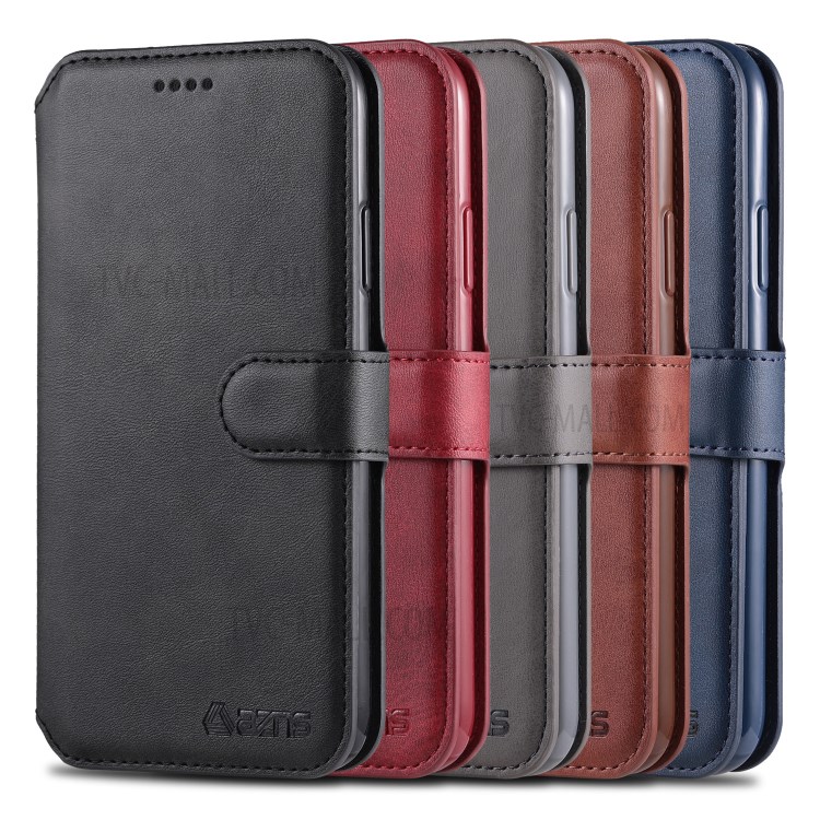 AZNS Wallet Leather Stand Cover Case for iPhone 12 Pro Max 6.7-inch - Brown-10