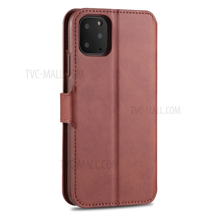 AZNS Wallet Leather Stand Cover Case for iPhone 12 Pro Max 6.7-inch - Brown-3