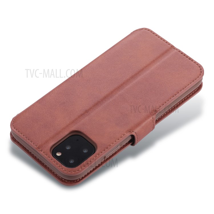 AZNS Wallet Leather Stand Cover Case for iPhone 12 Pro Max 6.7-inch - Brown-5
