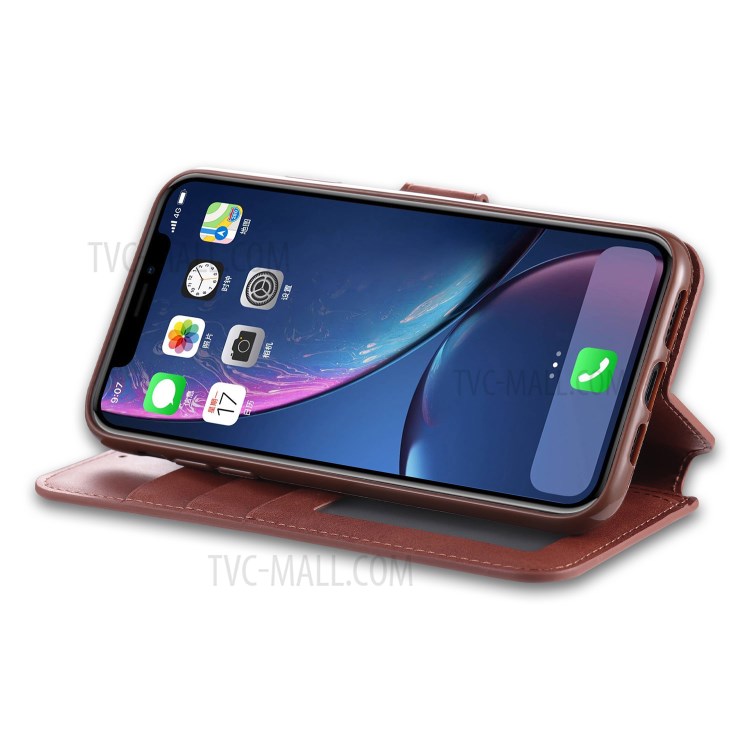 AZNS Wallet Leather Stand Cover Case for iPhone 12 Pro Max 6.7-inch - Brown-6