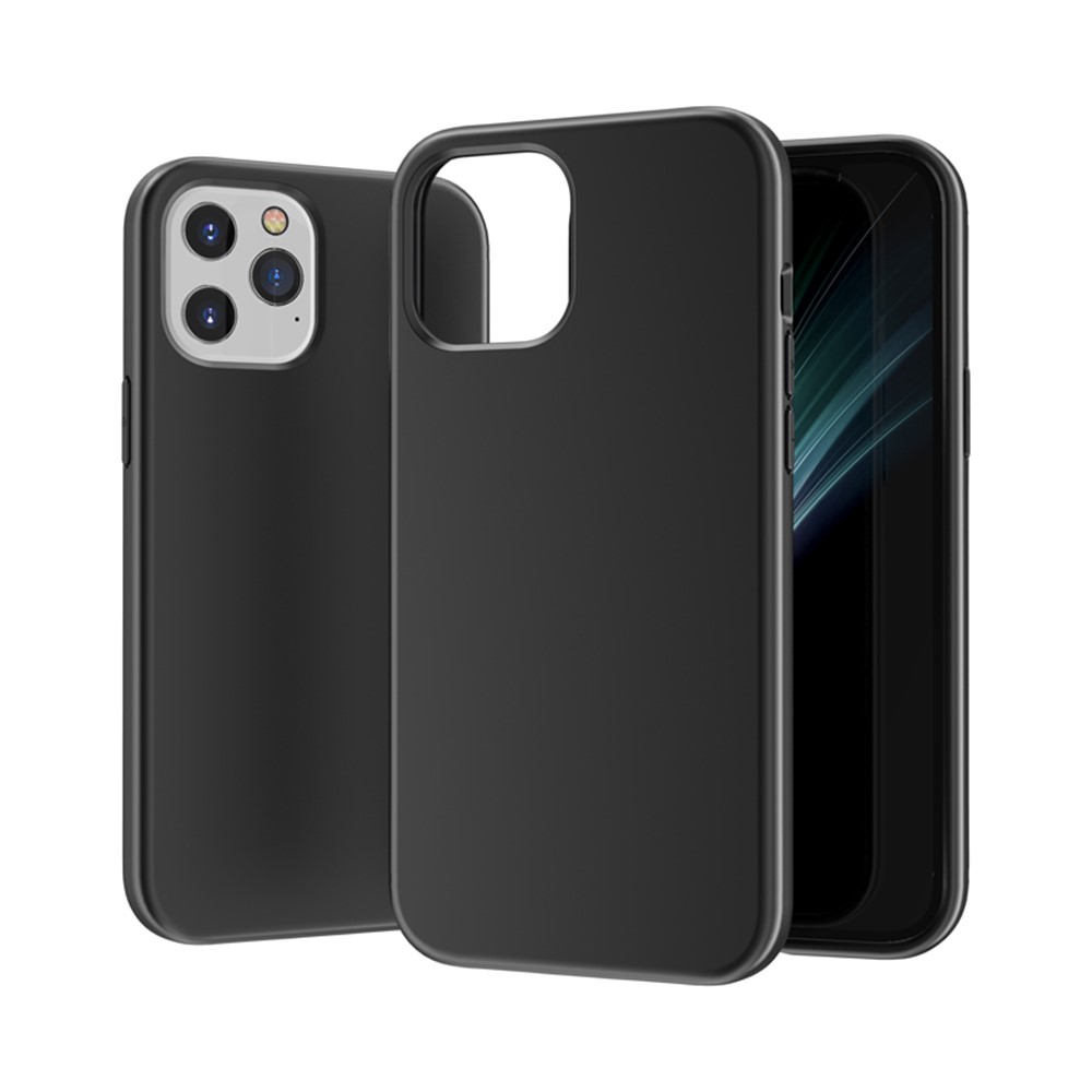 Cubierta Protectora Anti-huella Digital PC + TPU De Salpicaduras Para IPhone 12 5,4 Pulgadas - Negro-1