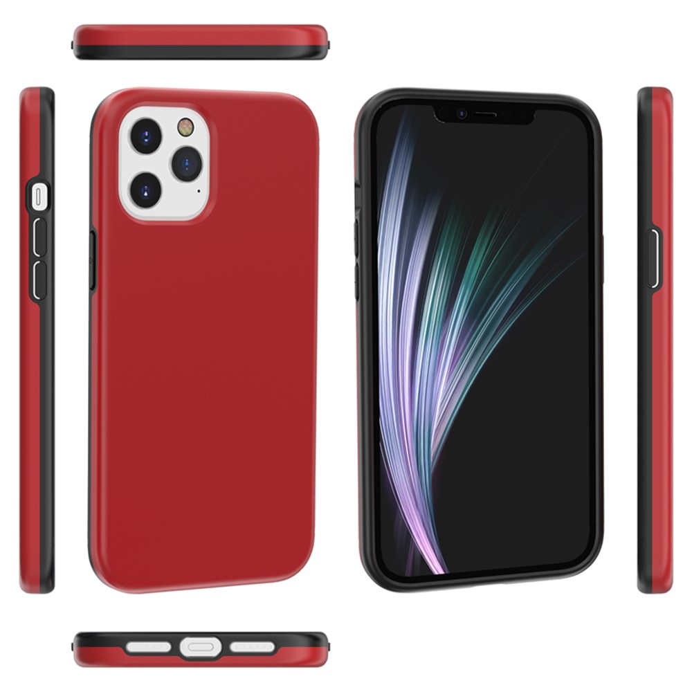 Cubierta Protectora Anti-huella Digital PC + TPU De Salpicaduras Para IPhone 12 5,4 Pulgadas - Rojo-10