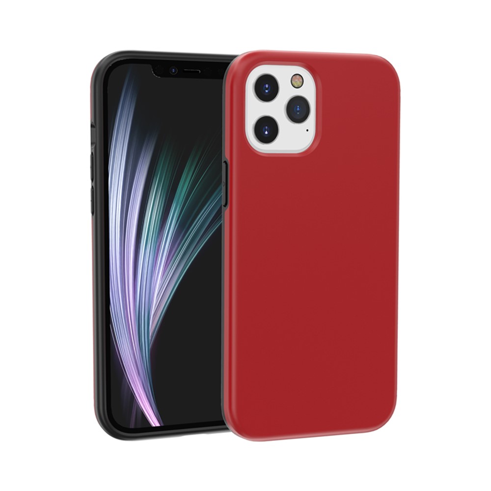 Cubierta Protectora Anti-huella Digital PC + TPU De Salpicaduras Para IPhone 12 5,4 Pulgadas - Rojo-2